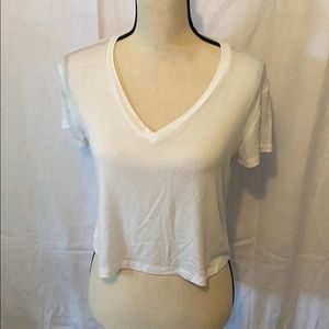 BP White V Neck Crop Top